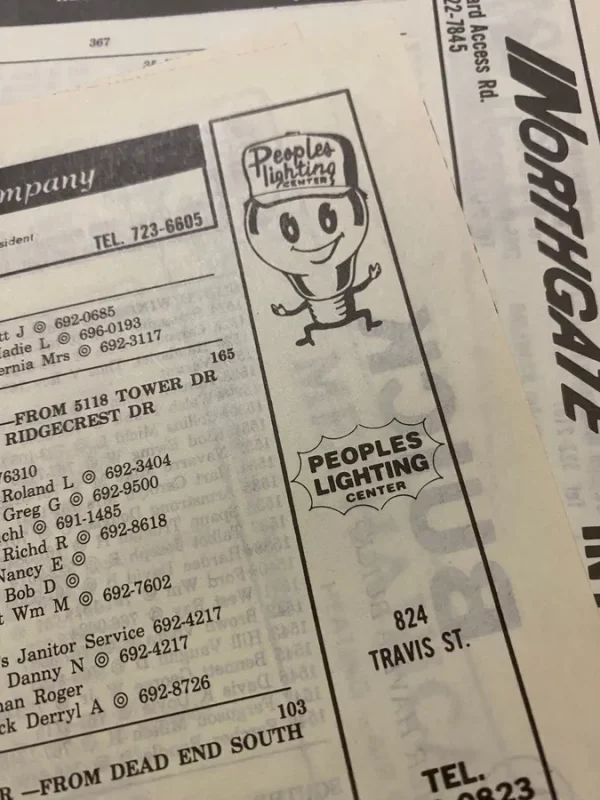 Vintage City Directory Phone Book White Yellow Pages Advertising Ephemera Junk Journal Collage Paper Crafts Telephone Wichita Falls Texas