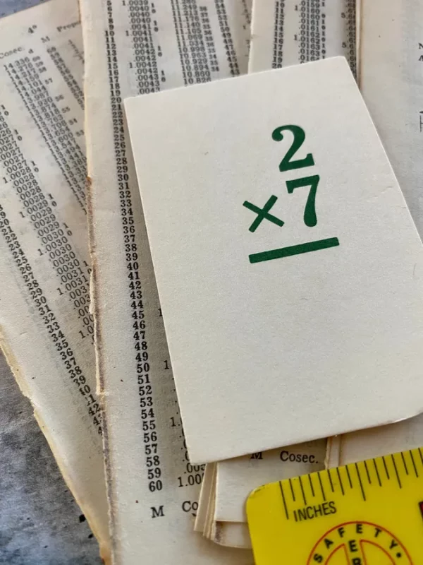 Vintage Construction Machinery Pocket Guide Book Pages with Number Tables and Geometry Drawings Plus One Ruler and Pencil Nub Gift Engineer